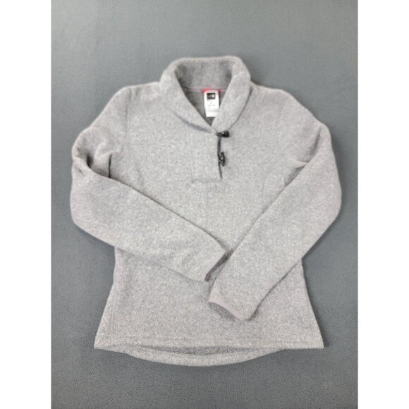 The North Face Fleece Pullover Womens Small Gray Shawl Collar Toggle Sweater - Picture 1 of 10